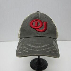 Oklahoma Sooners OU Trucker Hat‎ Cap Snap Back OS Gray Mesh NCAA College Vault